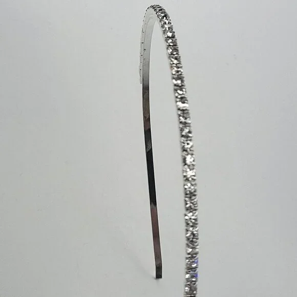 Silver Tone Rhinestone Headband - Picture 3 of 9